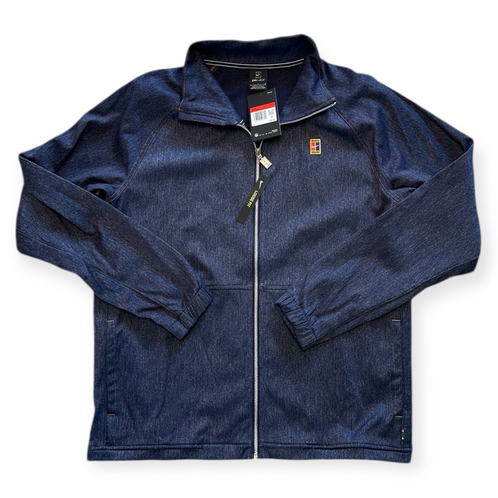 Mens  NIKE Court Tennis Denim - Look Full Zip Warm Up Heritage Jacket  Loose Fit